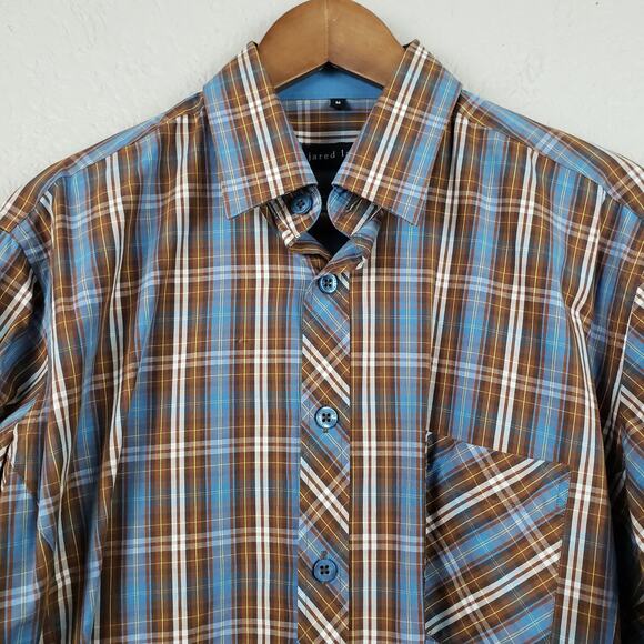 Jared Lang Plaid Button Up - M - Picture 3 of 6